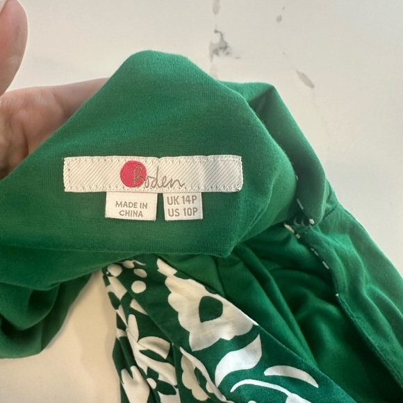 BODEN Green & White Eliza Midi Dress Sleeveless Tropical Floral sz 10P M0333 - Picture 8 of 12